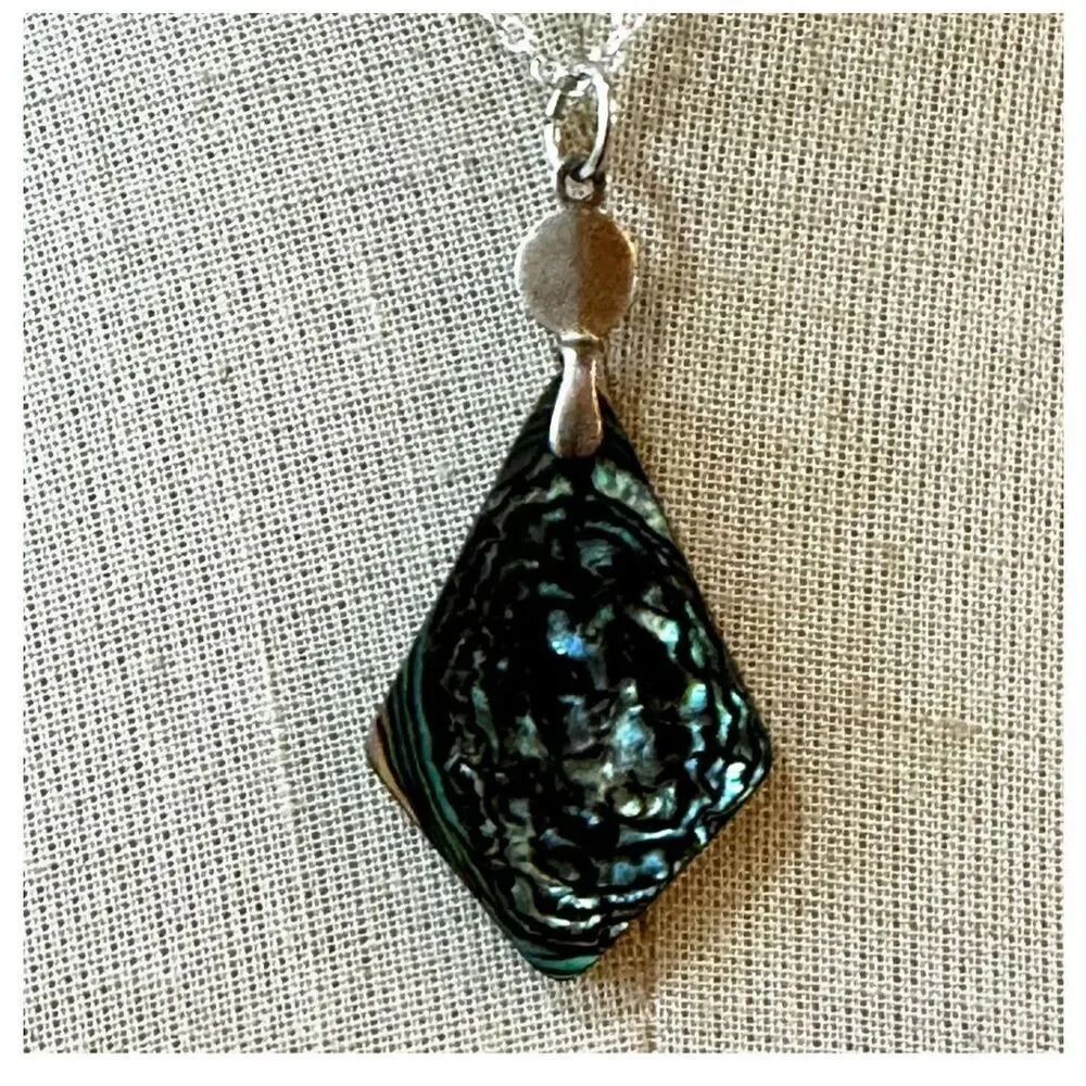 Lucas Lameth Sterling silver Abalone Pendant Necklace